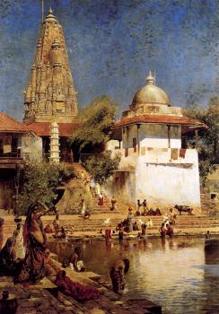Edwin Lord Weeks : The Temple and Tank of Walkeschwar at Bombay II